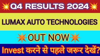 Lumax Auto Industries Q4 Results 2024 🔴 Lumax Auto Industries Results 🔴 Lumax Auto Industries Share [upl. by Ayekat146]