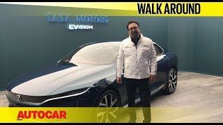 Tata EVision Concept Walkaround With Pratap Bose  Geneva Motor Show 2018  Autocar India [upl. by Aerdnat587]