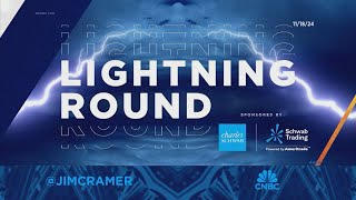 Lightning Round Wait for a dip in Apple says Jim Cramer [upl. by Ahidam]