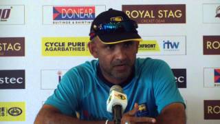 Marvan Atapattu talks to reporters  Day 4 1st Test South Africa in Sri Lanka 2014 [upl. by Aidni]