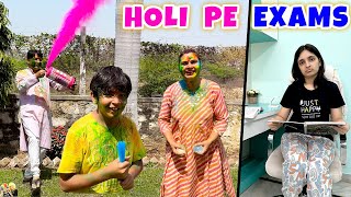 HOLI PE EXAMS  Holi Celebration with Family Vlog 2024  Aayu and Pihu Show [upl. by Indihar578]