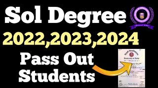 DU SOL 202220232024 Pass out Students Degree  sol updates [upl. by Gaudette]