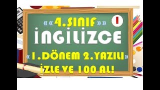 4Sınıf İngilizce 1Dönem 2Yazılı Hazırlık 1Yardımcı Öğretmen [upl. by Ile]