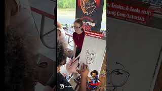 Super shy young lady gets caricature drawn by Alani J [upl. by Sergias433]