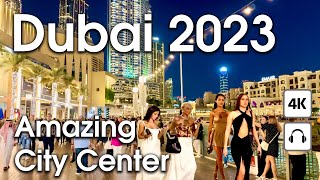 Dubai 🇦🇪 Amazing City Center Burj Khalifa  4K  Walking Tour Compilation [upl. by Esaertal]