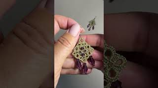 tatting earrings tatting weaving handmade tattingdesign frivolite [upl. by Wivinah]