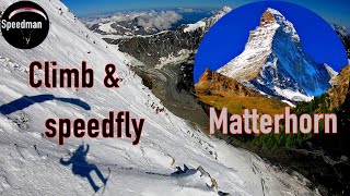 Speedflying from summit ridge of Matterhorn Zermatt 🇨🇭 [upl. by Dleifniw]