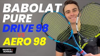 Battle of two modern Babolat 98s Pure Drive 98 vs Pure Aero 98 Comparison  Rackets amp Runners [upl. by Niraa776]