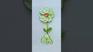 super Cucumber flower easy cutting vegetablecarving carving foodart fruitart trending shorts [upl. by Ynnig]