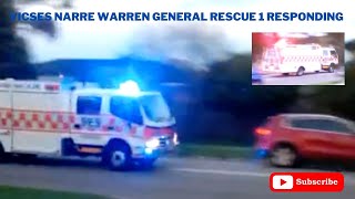 VICSES  Narre Warren General Rescue 1  Responding Priority 1 To Unknown Incident Narre Warren [upl. by Sillert]