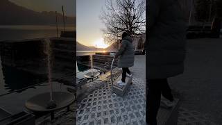 Brienzersee 🇨🇭Playing with the water at sunset MC’s Vlog brienzersee switzerland shorts [upl. by Duane]