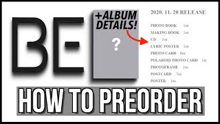 BTS BE  HOW TO PREORDER  NEW ALBUM DETAILS [upl. by Lebar]