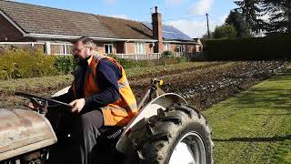 Ferguson TEF20 1954 ploughing with single furrow ferguson plough [upl. by Ahsiken394]