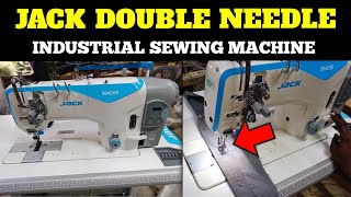 Jack 58420B l Double Needle Lockstitch Industrial Sewing Machine Review l How To Use [upl. by Inihor]