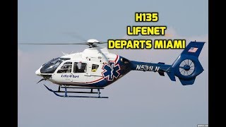 H135 Helicopter LifeNet Departs Miami [upl. by Stegman]