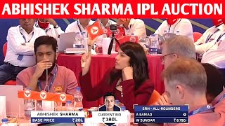 Watch Abhishek Sharma ipl auction in 2024  SRH batter Abhishek Sharma ipl auction highlights [upl. by Ecilayram]