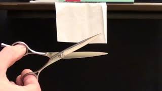 Resharpening Japanese high end barber scissors [upl. by Aicnetroh]