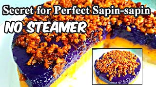 How to Make the Perfect Sapin Sapin Without a Steamer  Glutinous Cake  Food Business Ideas [upl. by Hammer573]