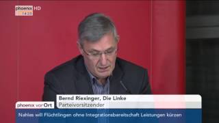 Flüchtlingspolitik PK mit Bernd Riexinger am 01022016 [upl. by Carlina927]