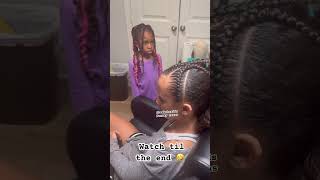 mixedhair hairstyles haircare naturalhair braids cheerleader stitchbraids conrows how to [upl. by Erdied831]