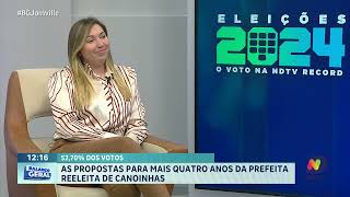 5270 dos votos as propostas para mais quatro anos da prefeita reeleita de Canoinhas [upl. by Iorio]