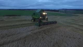 Heatheryhall Farm Combining  John Deere 9780 CTS  DJI [upl. by Legna]