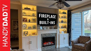 Custom Fireplace with Builtins from Stock Cabinets [upl. by Plank]