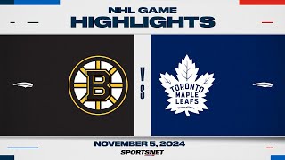 NHL Highlights  Bruins vs Maple Leafs  November 5 2024 [upl. by Heuser943]