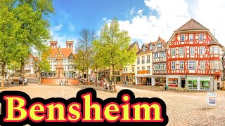 Bensheim Germany 🇩🇪 Walking Tour 4K Video [upl. by Ibrab]