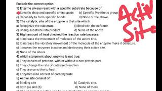 Enzyme MCQS for MDCAT Reconduct 2024 IBA sukkar [upl. by Sedgewinn]