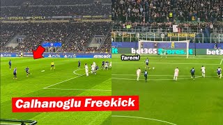 Hakan Calhanoglu Crazy Freekick Goal vs Crvena Zvezda [upl. by Auqinihs]