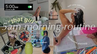 5AM morning routine 🌱 how to be THAT GIRL  motivation changing my life productive planning 2023 [upl. by Eseenaj]