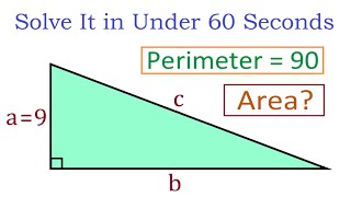 Given the Perimeter Find the Area  Solve It in Under 60 Seconds [upl. by Middendorf]