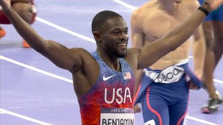 Rai Benjamin wins Gold in Mens 400m hurdles at Olympics Paris 2024  Rai Benjamin Gold Medal [upl. by Ameyn]