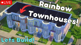 🔴Building RAINBOW Townhouses  Sims 4 [upl. by Dranyam]