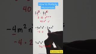 How to Multiply Monomials math mathematics maths mathstricks [upl. by Assetnoc]