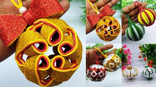 4 Types Of Christmas Ornaments  Christmas Tree Decorations at HomeDecorate With MeDollar Tree DIY [upl. by Bassett]