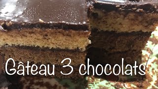 Recette rapide et facile  Gâteau aux 3 chocolats [upl. by Siddra412]