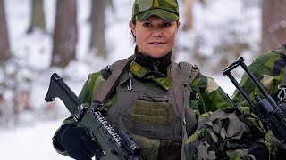 Crown Princess Victoria shooting and training with military personel [upl. by Wesa978]