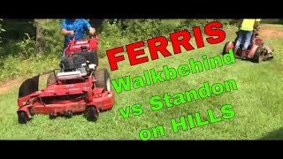 Walkbehind Mower vs Stand On  On Hills Pt2 [upl. by Adigun]