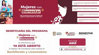 Cómo obtener tu Bachillerato o Licenciatura 💻 Clases en línea 🧑‍🎓 MUJERES CON BIENESTAR 2024 [upl. by Hayotal]