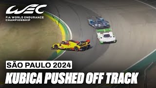 Robert Kubica Pushed Off Track 😬 I 2024 Rolex 6 Hours of São Paulo I FIA WEC [upl. by Elhsa495]