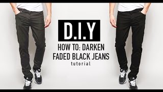 HOW TO REDYE FADED BLACK JEANS DIY TUTORIAL  JAIRWOO [upl. by Nohpets325]