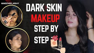 self makeup step by stepDark skin makeup tips  makeoverarshy [upl. by Ailegave]