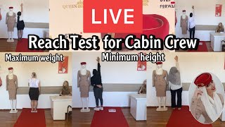 Live  reach Test for cabin crew  height amp weight requirements  cabin crew training [upl. by Reis685]