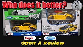 124 scale Porsche Maisto v Welly  Open amp Review [upl. by Annabell410]