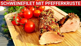 ♨️ GRILLBLITZ Schweinefilet mit Pfefferkruste vom Grill Schweinelende im Stück Gasgrill Filet BBQ [upl. by Akiwak]