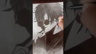 Anime boy face drawing 🖌️😀 shorts youtubeshorts [upl. by Yellac]