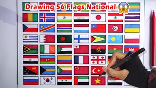 Drawing 56 National flags is there a flag of your country [upl. by Rebekah]