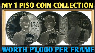 MY 1 PISO COIN FRAME COLLECTION WORTH P1000 [upl. by Levy296]